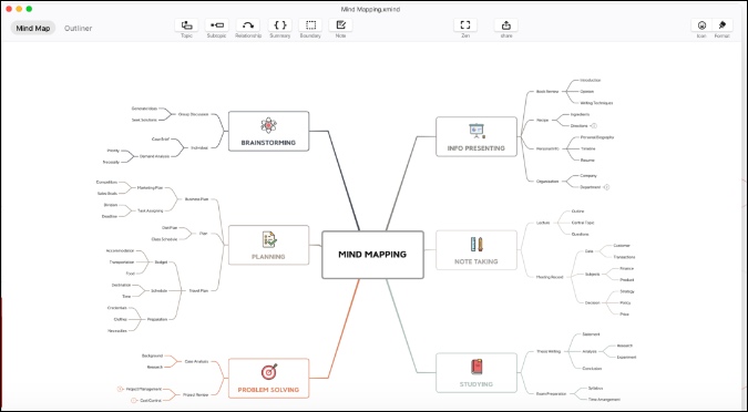 software de mapeo mental xmind
