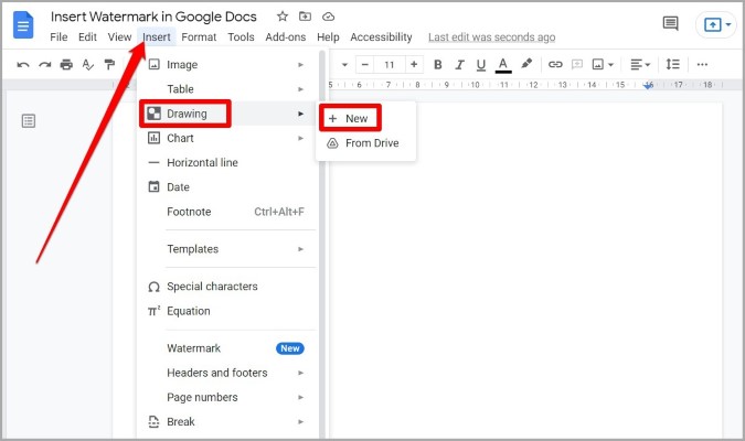 Insertar un dibujo en Google Docs