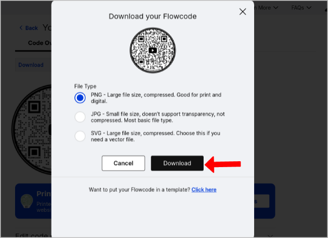Seleccionar el filetiempo para descargar FlowCode