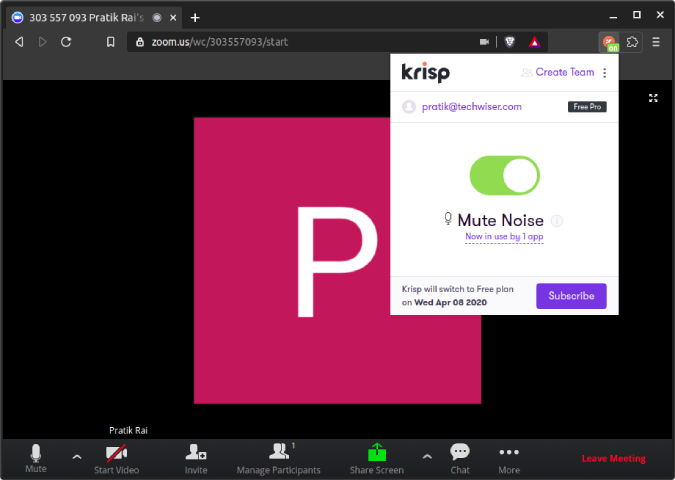 Turn_on_krisp_ai_online_zoom_call: eliminar el ruido de fondo de las llamadas de zoom