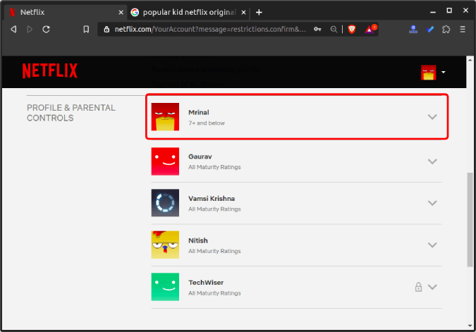 perfil_changes_age_restricted - cómo configurar los controles parentales en Netflix
