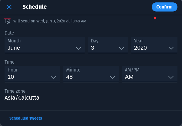 horario tweet-tablero