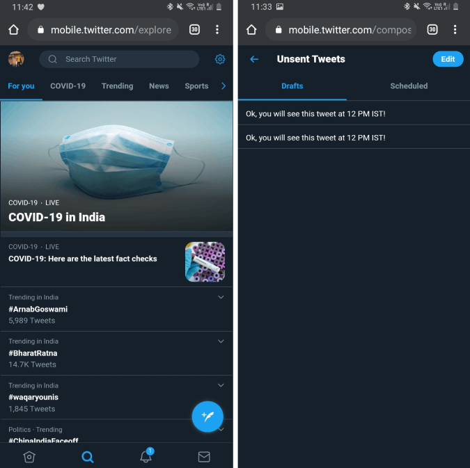 horario tweets-mobile