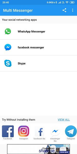 Todos los contenedores de aplicaciones de redes sociales