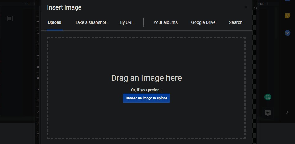 Subir la imagen de la marca de agua a Google Docs