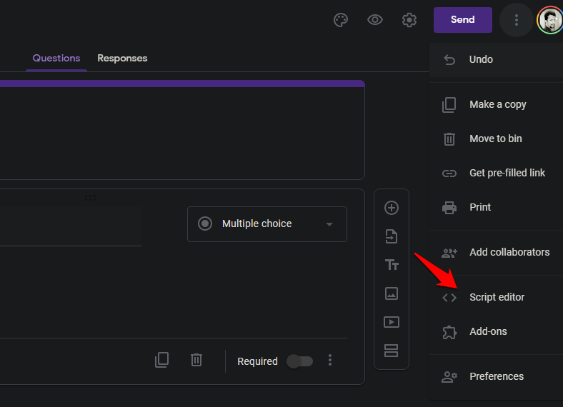 Agregar scripts en formularios de Google
