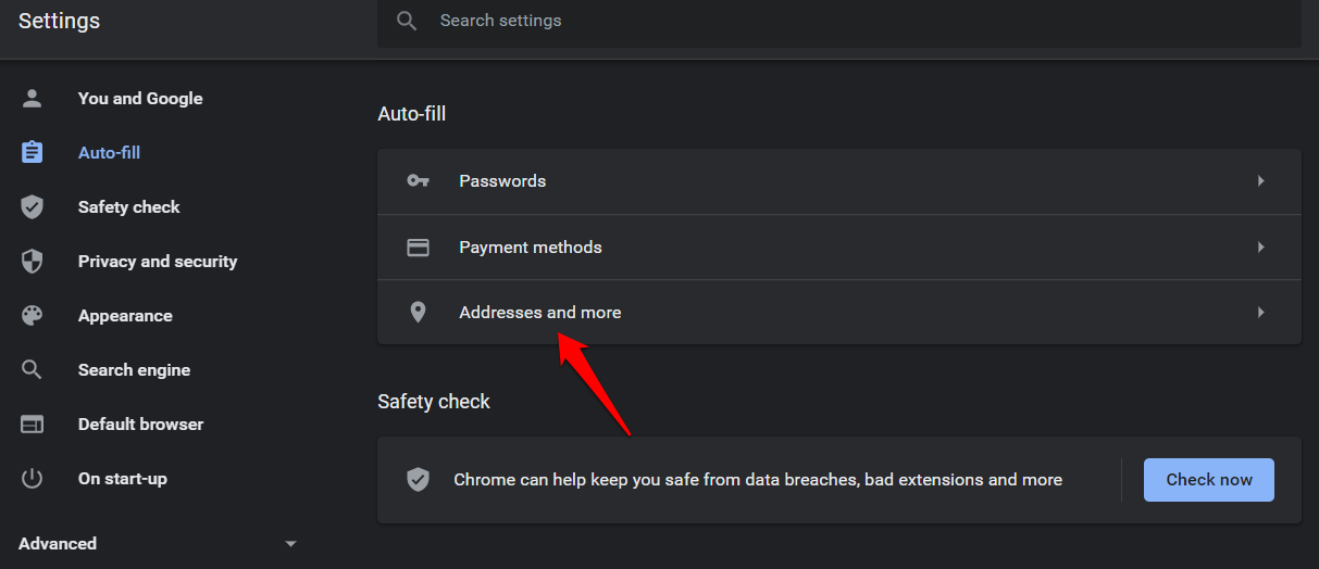 Opción de enfoque automático en Chrome