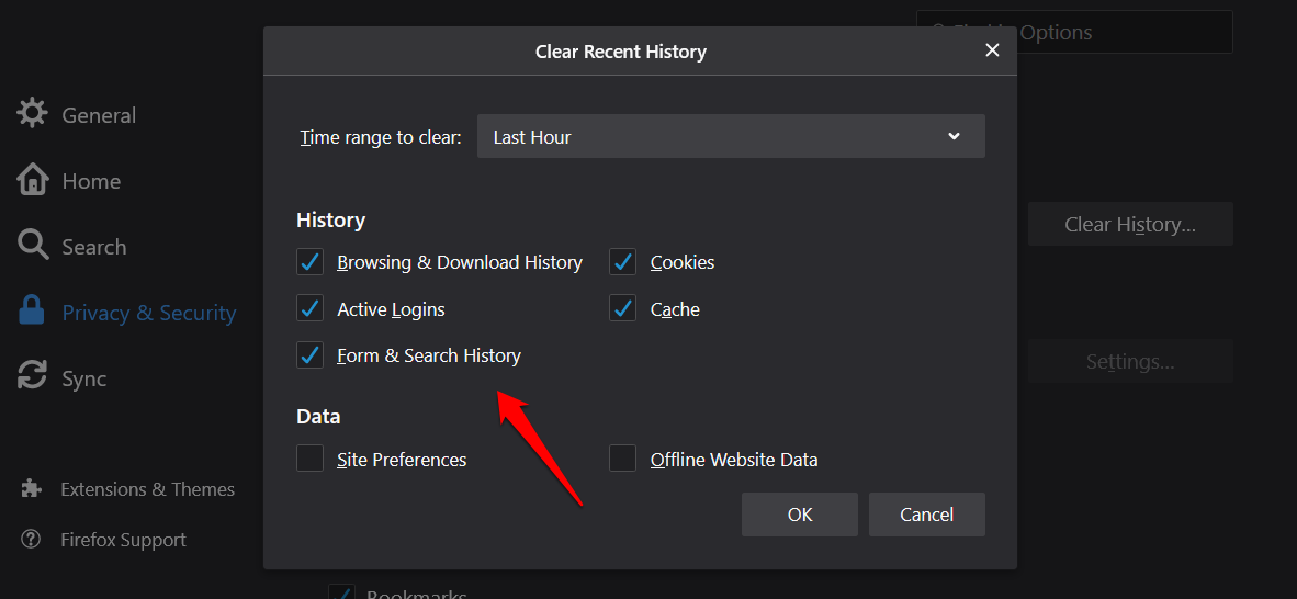 Autocomarrensión despejada en Firefox