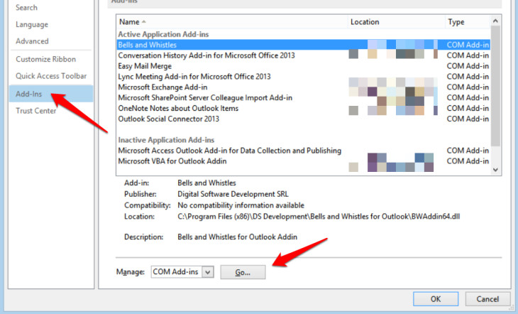 Administrar complementos en Outlook