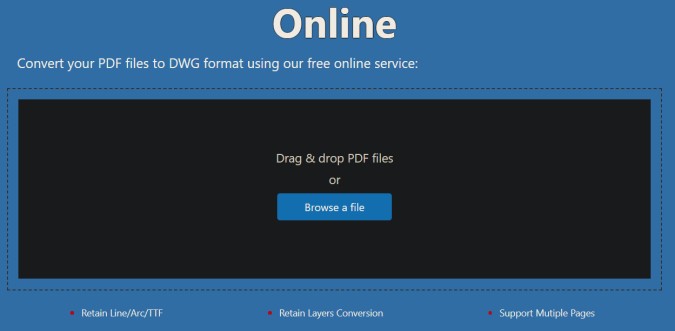 Convertir PDF a DWG usando la aplicación web