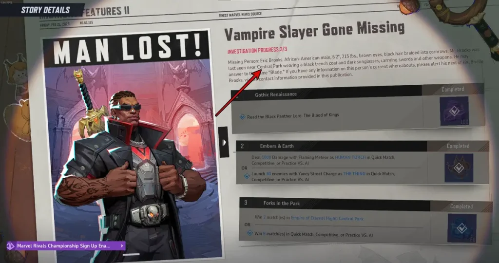 Cómo encontrar a Blade en los rivales de Central Park Marvel