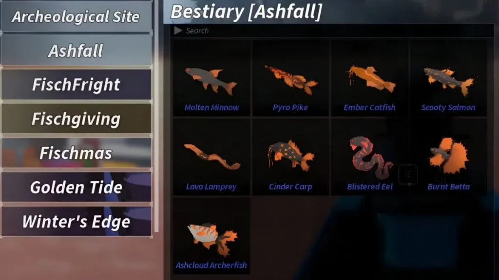 Bestiary Ashfall Fisch
