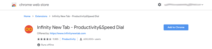 Infinity New Tab Chrome Extension