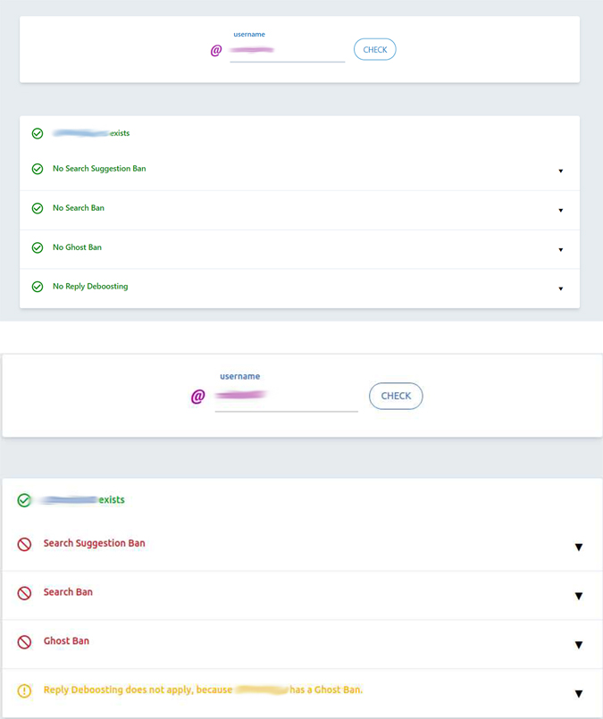 Verificar el estado de prohibición de la sombra de Twitter en la ban de sombra EU