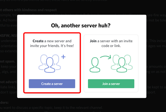 Crear un servidor en Discord