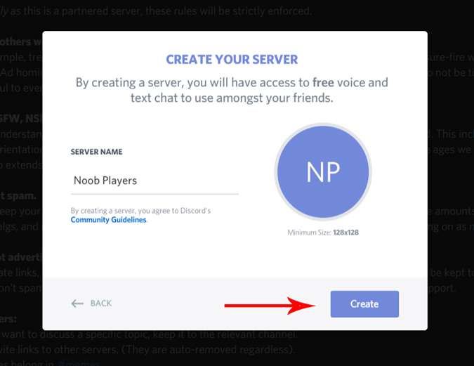Dar un nombre para Discord Server