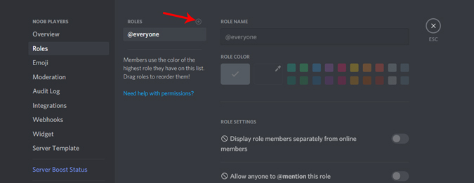 Agregar roles a su servidor Discord