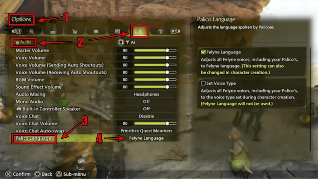 Cómo cambiar la configuración del idioma Palico Monster Hunter Wilds