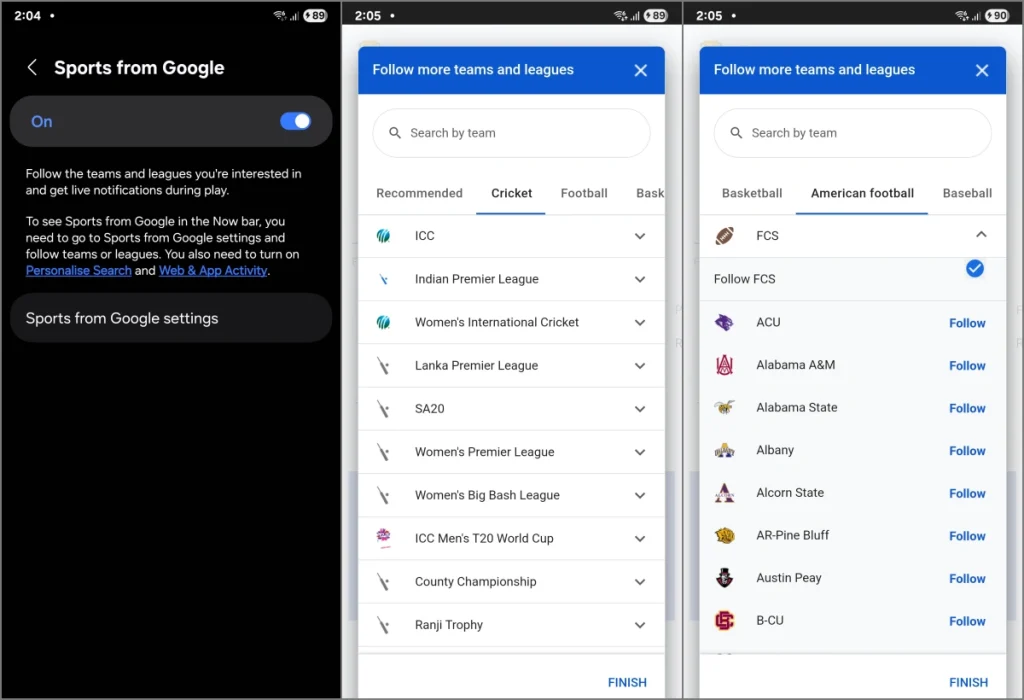 Puntajes deportivos en vivo en Samsung One UI 7 Now Bar Lock Screen