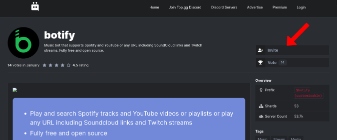 Invitar a Botify a Discord 