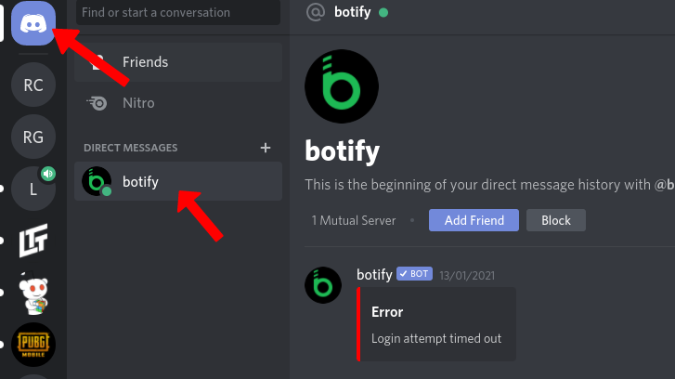 Botify Mensajes directos 