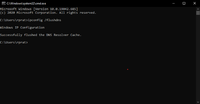 Ipconfig FLUSHDNS en CMD