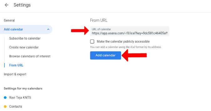 Agregar tareas del proyecto ASANA al calendario de Google 