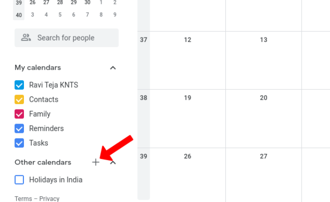 Agregar nuevo calendario en el calendario de Google 