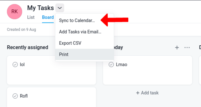 Sincronizar mis tareas de Asana al calendario de Google 