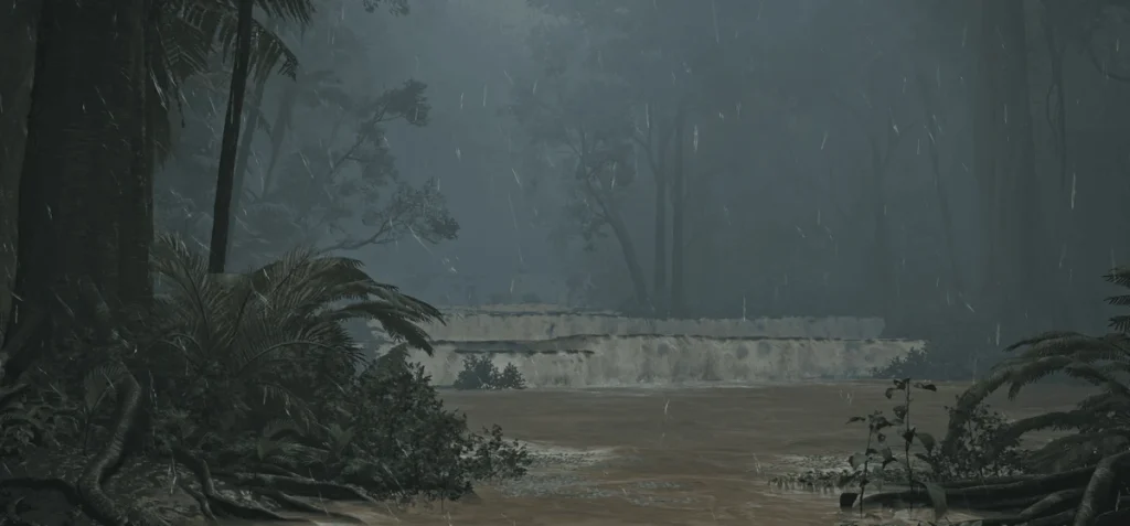 Bosque escarlata Bendición en el clima de Monster Hunter Wilds