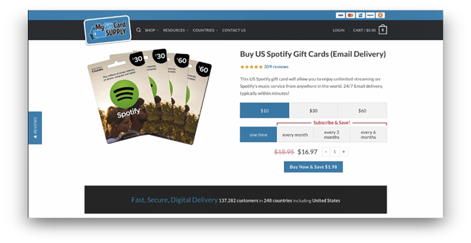 Cómo pagar por Spotify Premium fuera de los Estados Unidos: compre tarjetas de regalo de Spotify