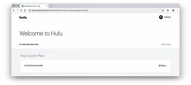 Mira a Hulu fuera de la página de Bienvenida de EE. UU.