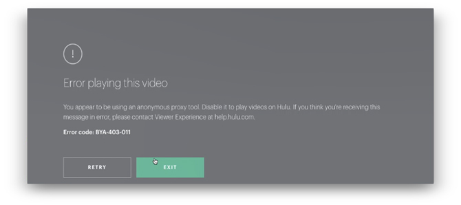 Mira a Hulu fuera de la página de errores de EE. UU.