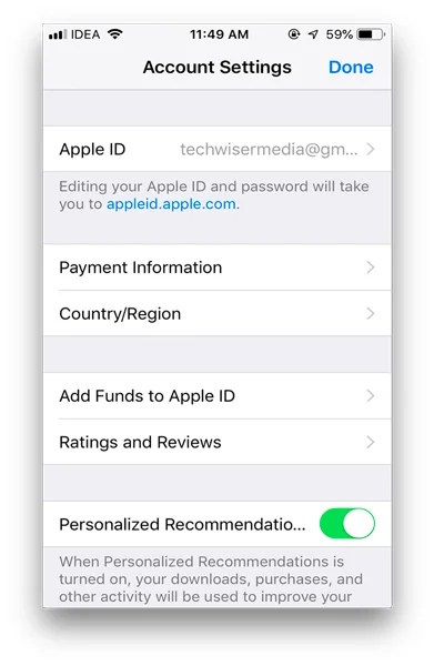 Configuración de iOS