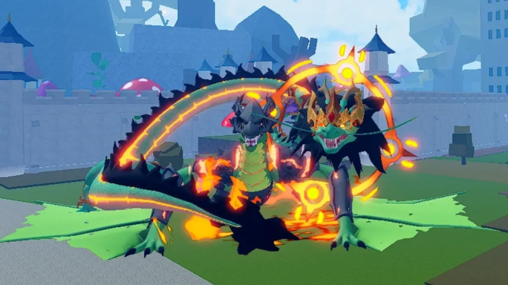 Dragón oriental y dragón occidental en frutas Blox