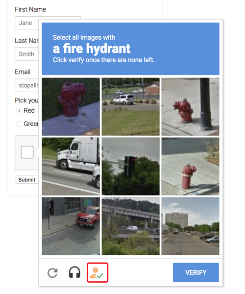 Cómo omitir Recaptcha- Haga clic en enlace
