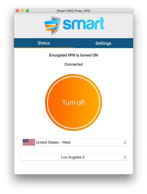 Ventana SDP donde la VPN está conectada al servidor de EE. UU.