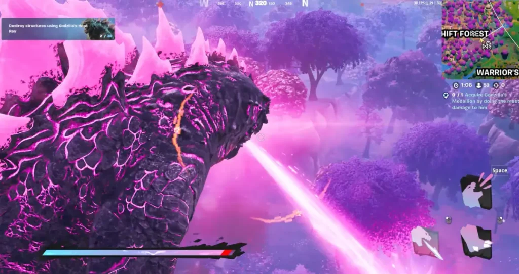 Habilidades de Godzilla en Fortnite