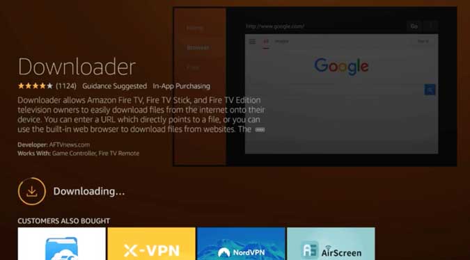 Instalar la aplicación de descarga en Firestick
