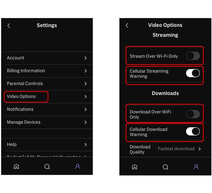 configuración de video