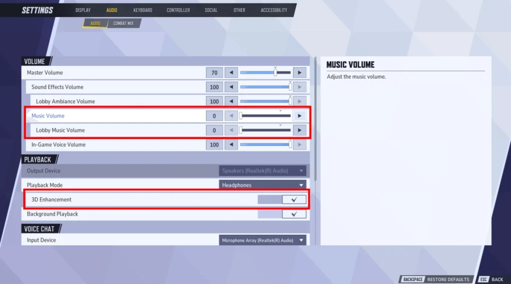 Configuración de audio de PC de gama baja Rivales de Marvel