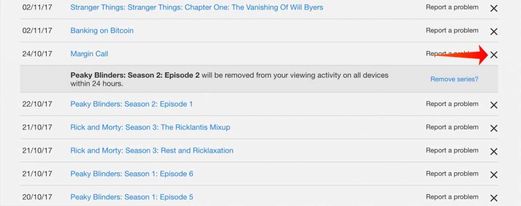 Eliminar programas de continuar viendo en Netflix App7