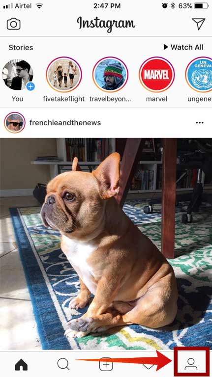 Configuración de Instagram iPhone