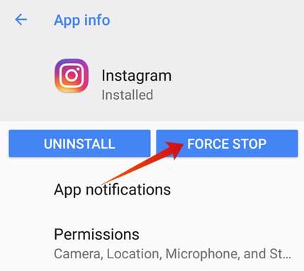 Instagram Force Close