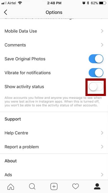 Configuración de Instagram iPhone