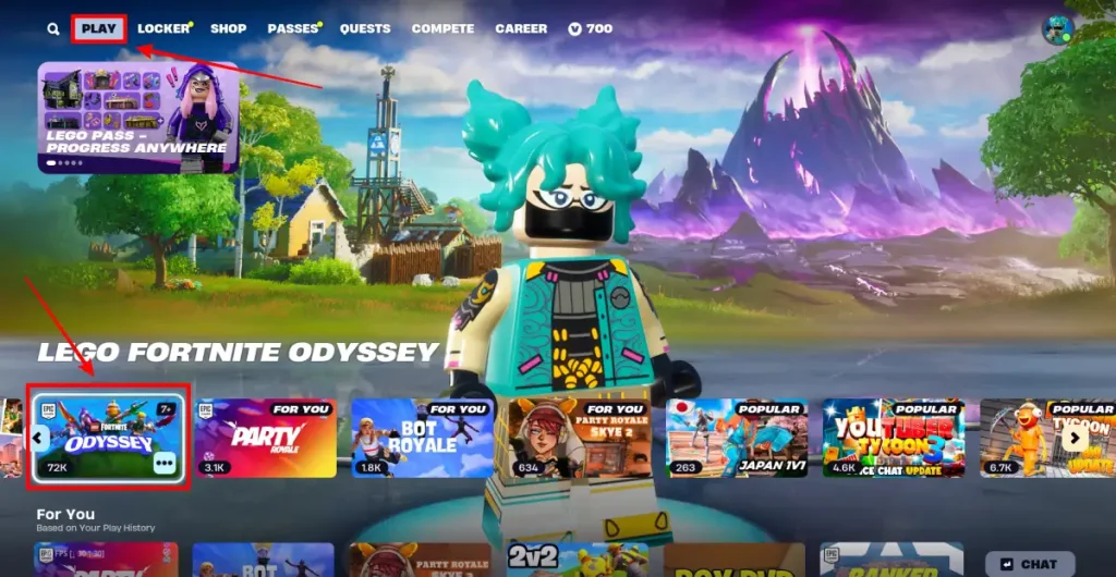 Fix No puede cambiar el error de la piel en Fortnite jugando a LEGO Fortnite