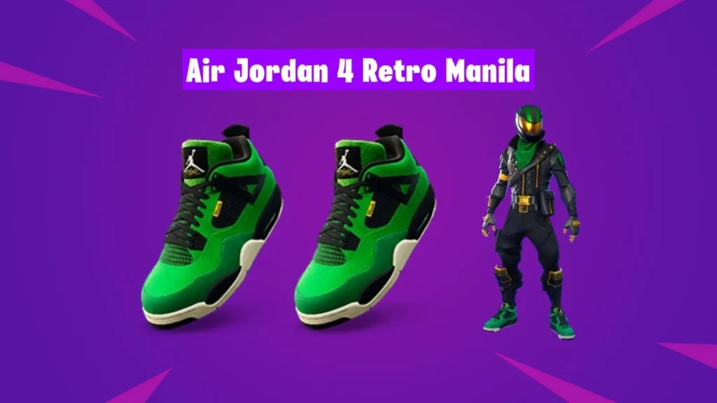 Lucky Rider con el verde Air Jordan 4 retro manila