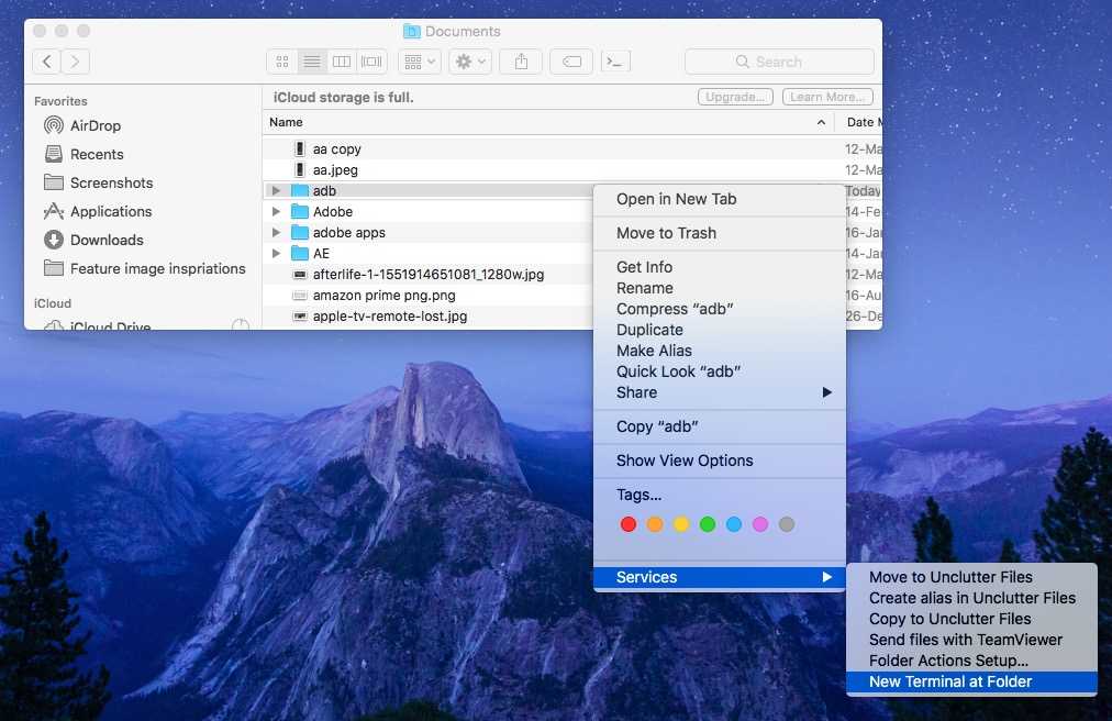 Navegue rápidamente a una carpeta en la terminal en Mac