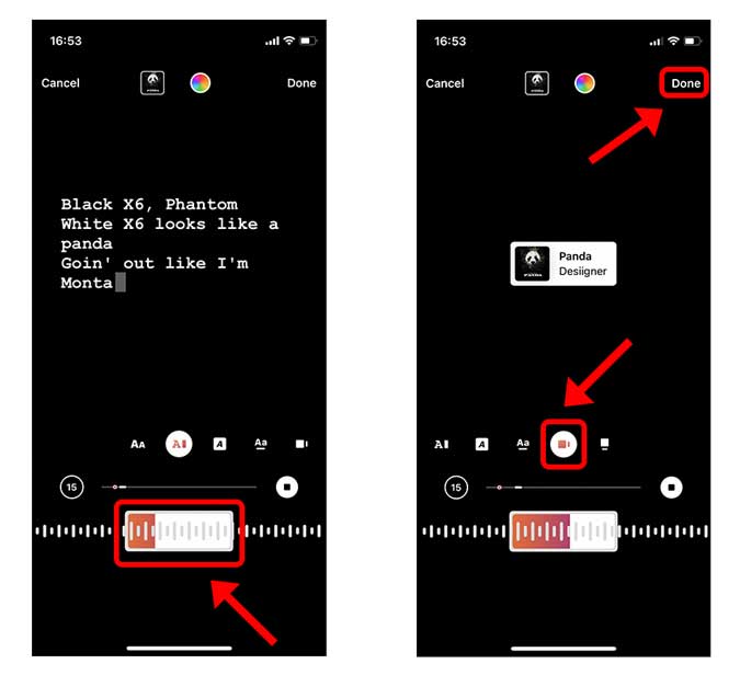 Ajuste el control deslizante para seleccionar la parte de la canción