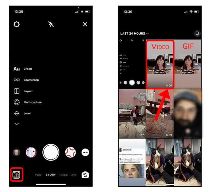 Sube el video de los recientes en Instagram